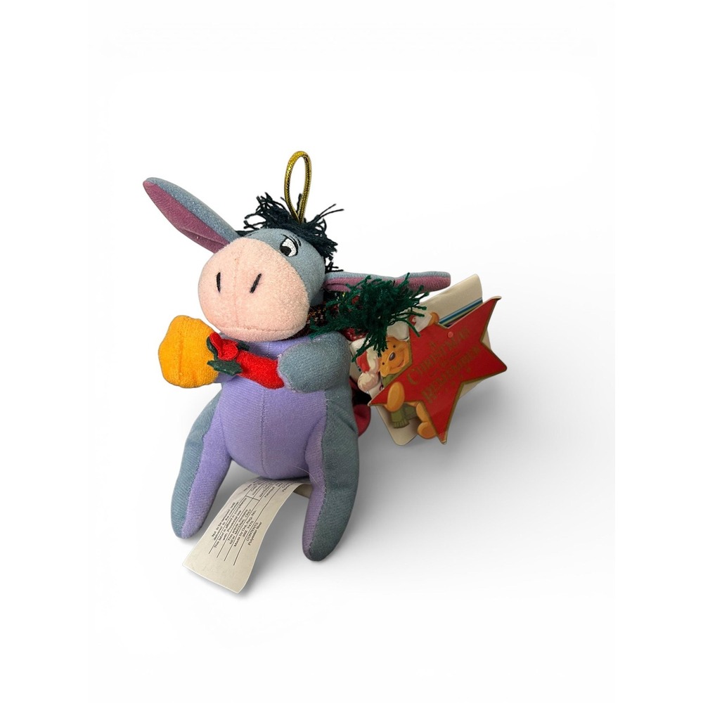 Vintage 1999 Disney Store Eeyore Plush Ornament -  New with Tags